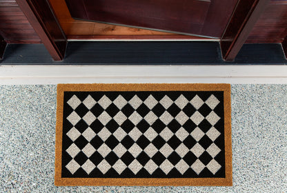 DII Natural Coir Geometric Modern Outdoor Door Mat, Front Porch Décor, 17x29, Harlequin