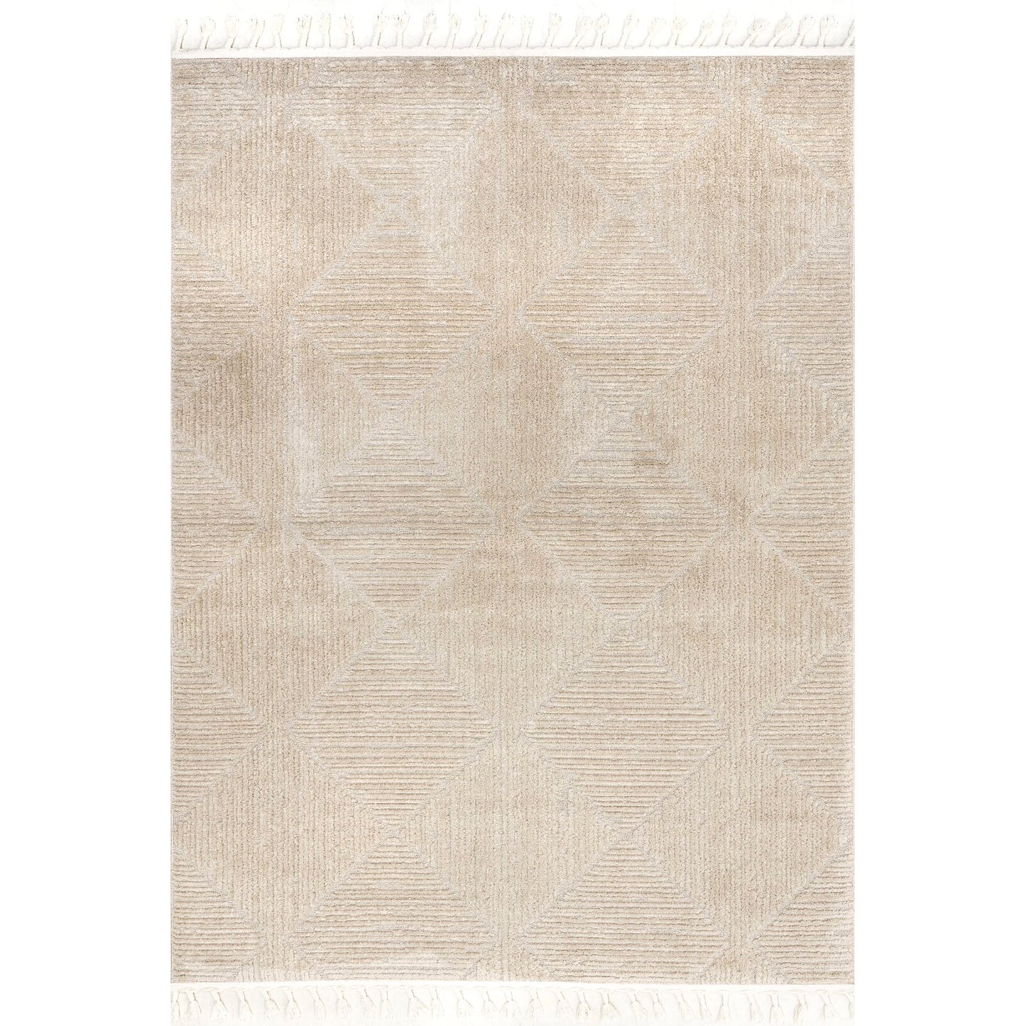 Nuloom Kerry Beige, 7'10" x 10', Geometric, Soft and Cozy, High Traffic, Stain Resistant, Easy Clean, Durable Area Rug for Bedroom, Living Room, Dining Space, Den, Foyer, Entryway