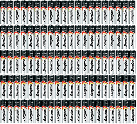 Energizer AA Max Alkaline E91 Batteries Made in USA - Expiration 12/2024 or Later - 100 Count