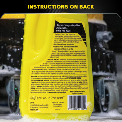 Meguiar's Ultimate Car Wash & Wax 1.4L, Shampoo that Leaves a Deep, Glossy, Just-Waxed Shine - G17748EU