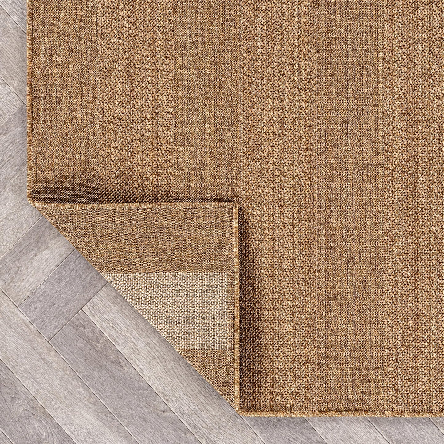 Rugshop Striped Indoor Outdoor Flat Woven Area Rug,Natural Jute-Style,Easy-Care Patio Rug for Backyard Porch Deck Balcony, 6'6" x 9' Natural/Jute
