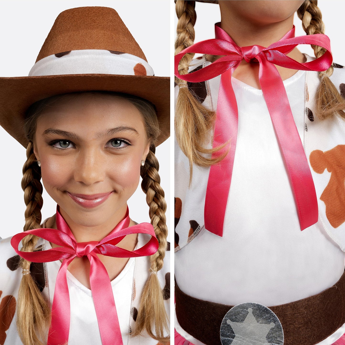 Spooktacular Creations Halloween Cowgirl Costume for Girls, Toddler White Cowgirl Dress Outfit with Western Hat for Kids Dress-Up, Cosplay and Themed Party (Large, 10-12 yrs)