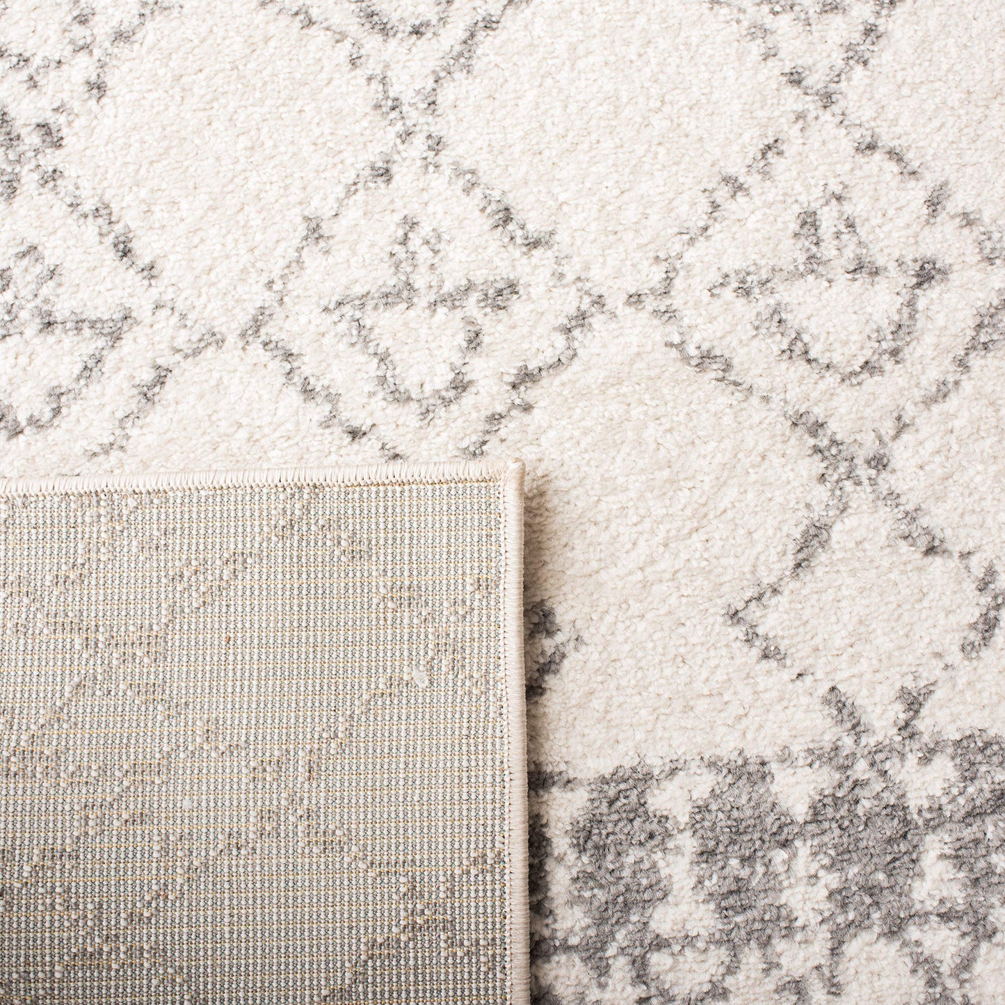 SAFAVIEH Tulum Collection Runner Rug - 2' x 13', Ivory & Grey, Moroccan Boho Distressed Design, Non-Shedding & Easy to Clean, Ideal for Living Room, Hallway, Foyer, Bedroom (TUL229A)