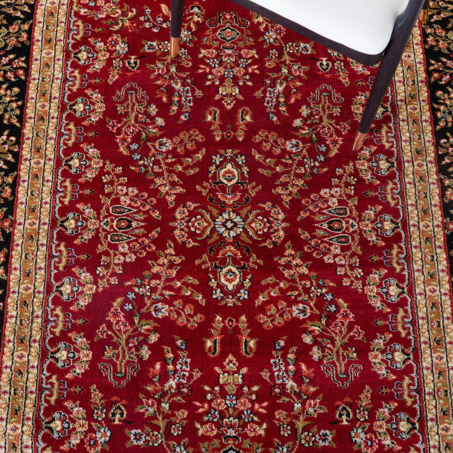 SAFAVIEH Lyndhurst Collection Area Rug - 2'3" x 4', Red & Black, Traditional Oriental Design, Non-Shedding & Easy to Clean, Ideal for Hallway, Foyer, Entryway, Kitchen (LNH331B)