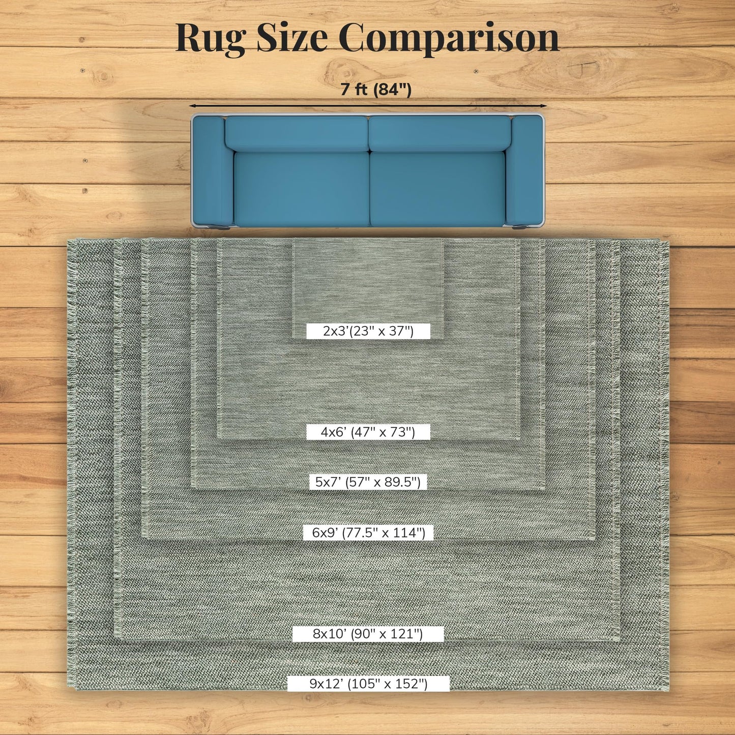 LUXE WEAVERS Solid Machine Woven Green 6x9 Area Rug, Indoor Stain-Resistant Carpet