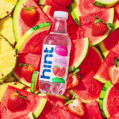 Hint Fruit-Infused Bottled Water, Strawberry Watermelon - Sugar Free Flavored Water with Zero Calories, Naturally Flavored, and No Artificial Sweeteners - 16 Fl Oz (Pack of 12)