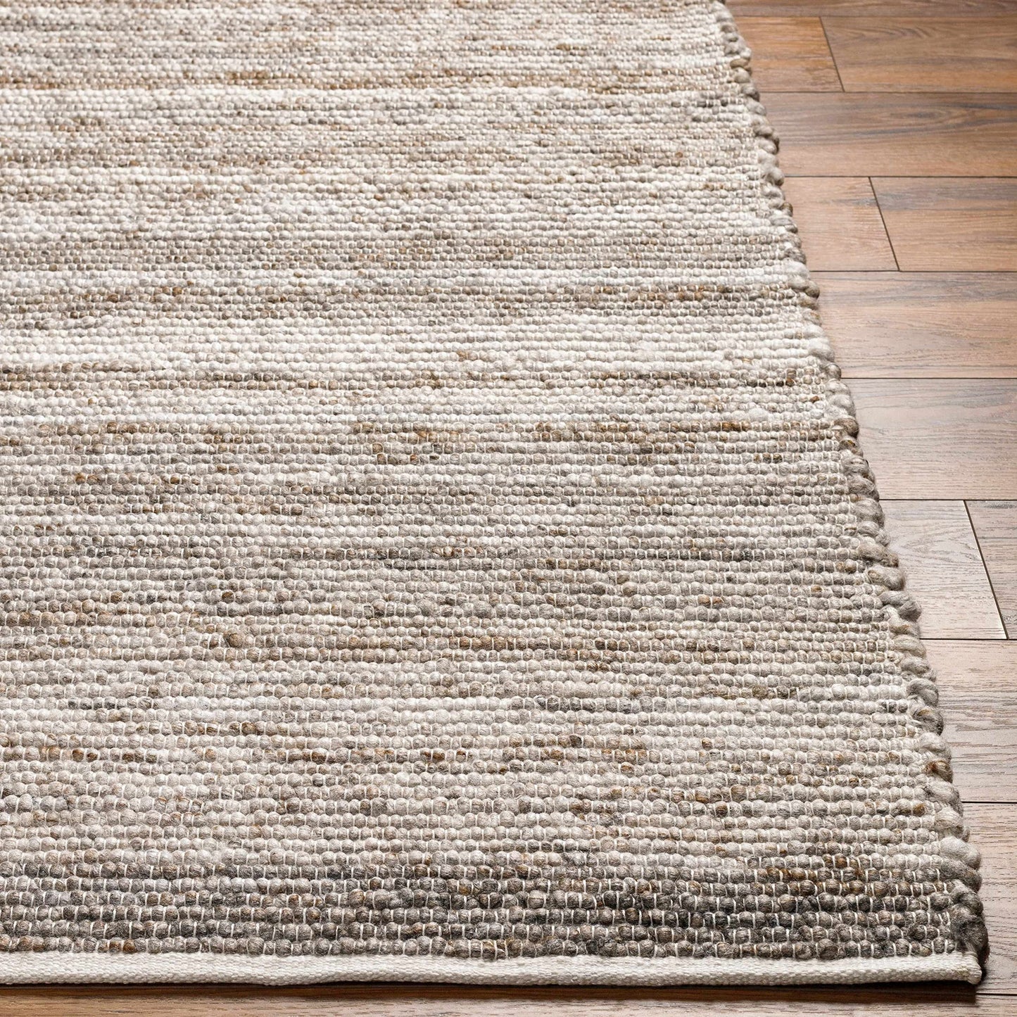Hauteloom Banjo Recycled Material Living Room, Bedroom Area Rug - Traditional Transitional - Gray, Light Gray, Medium Gray - 2' x 3'