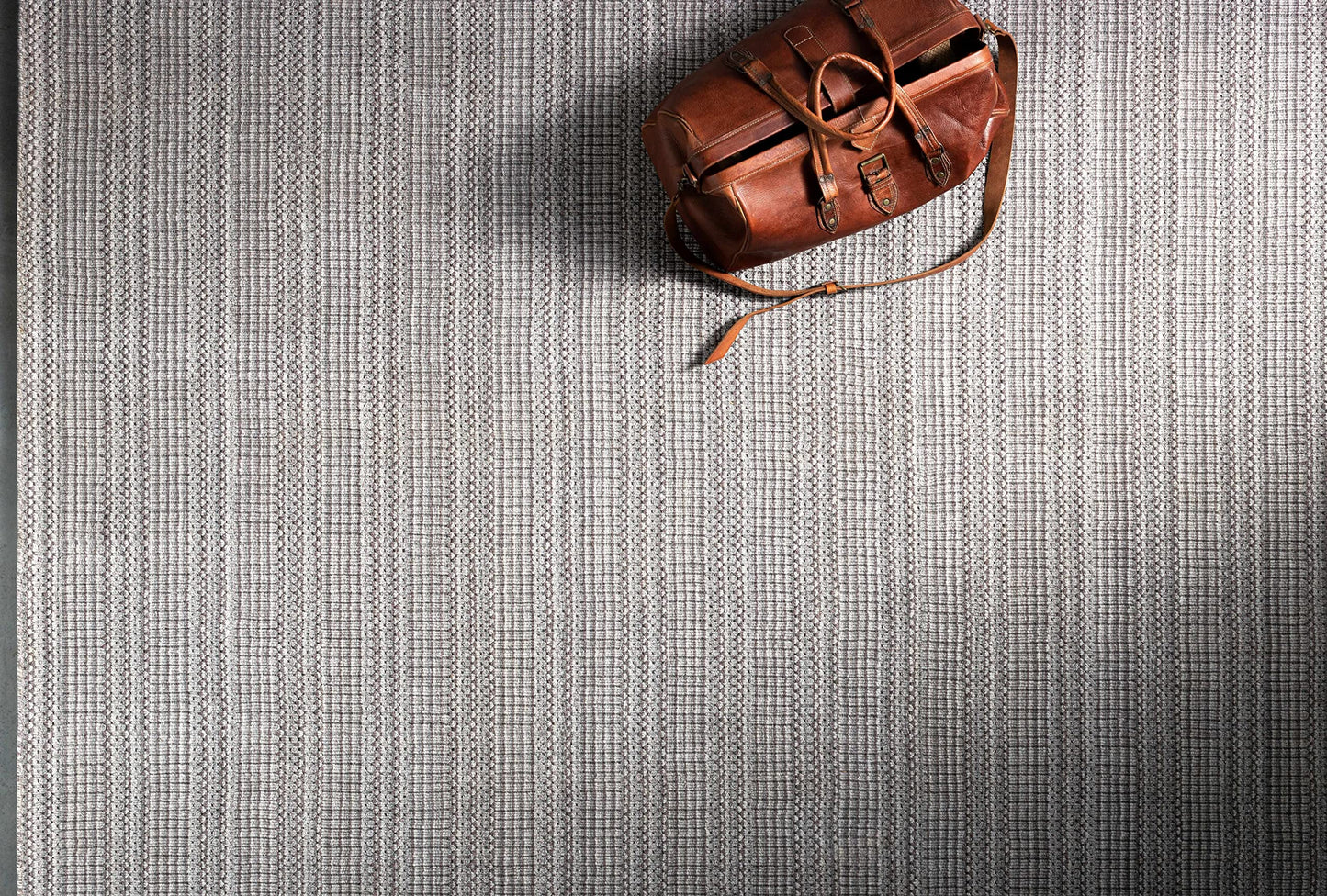 Hauteloom EcoLoop Recycled Material Area Rug - Geometric Striped Checkered Square - Contemporary Modern Minimalist Transitional Scandinavian - Dark Brown, Beige, Gray, Charcoal, Taupe - 2' x 3'