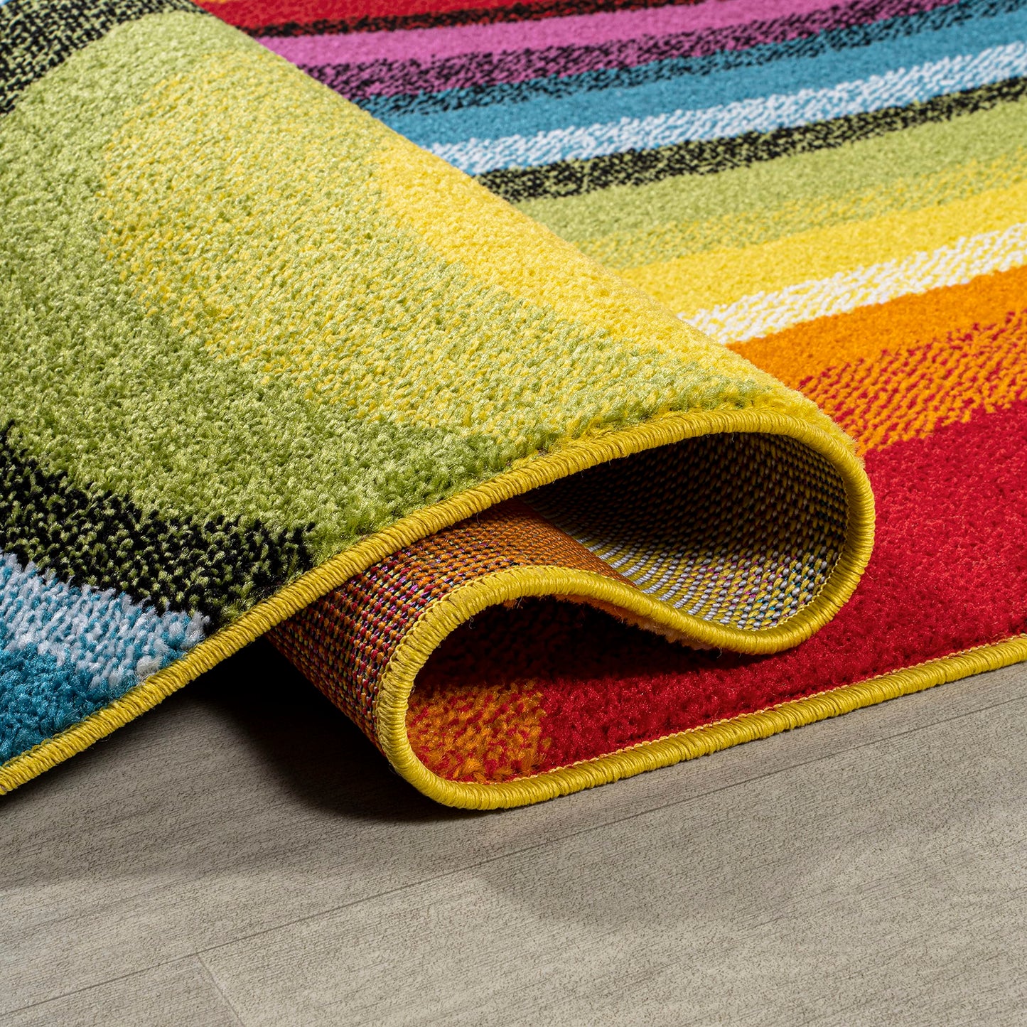JONATHAN Y Flow Abstract Swirl Indoor Area Rug 3x5, Red/Yellow/Blue, Modern, Coastal, Easy-Cleaning for Living Room, Bedroom, Kitchen, Pet Friendly, Non-Shedding (DZC100A-3)