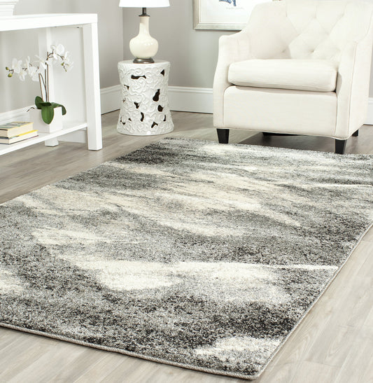 SAFAVIEH Retro Collection Area Rug - 5'3" x 8', Grey & Ivory, Modern Abstract Design, Non-Shedding & Easy Care, Ideal for High Traffic Areas in Living Room, Bedroom (RET2891-8012)