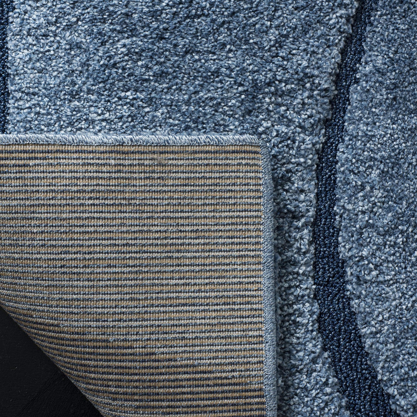 SAFAVIEH Florida Shag Collection Area Rug - 8'6" x 12', Light Blue & Blue, Non-Shedding & Easy Care, 1.2-inch Thick Ideal for High Traffic Areas in Living Room, Bedroom (SG471-6065)