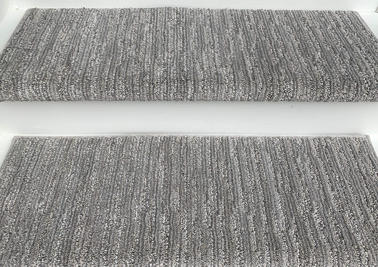 Oak Valley Designs™ Rounded Bullnose Carpet Stair Treads - Anti Slip Indoor Stair Mats for Wooden Stairs, Style: Brindle, Angelica, 27” W X 9.75" D (Set of 14)