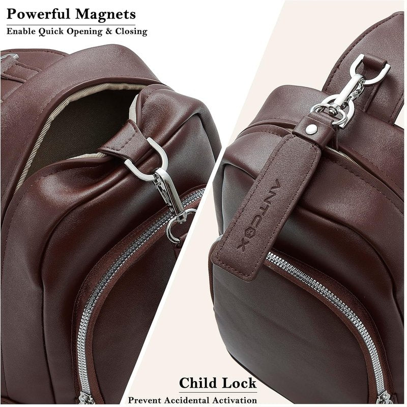 Sling Bag for Men & Women - Magnetic Closure EDC Crossbody Bag | Concealed Carry with Holster (Dark Brown)