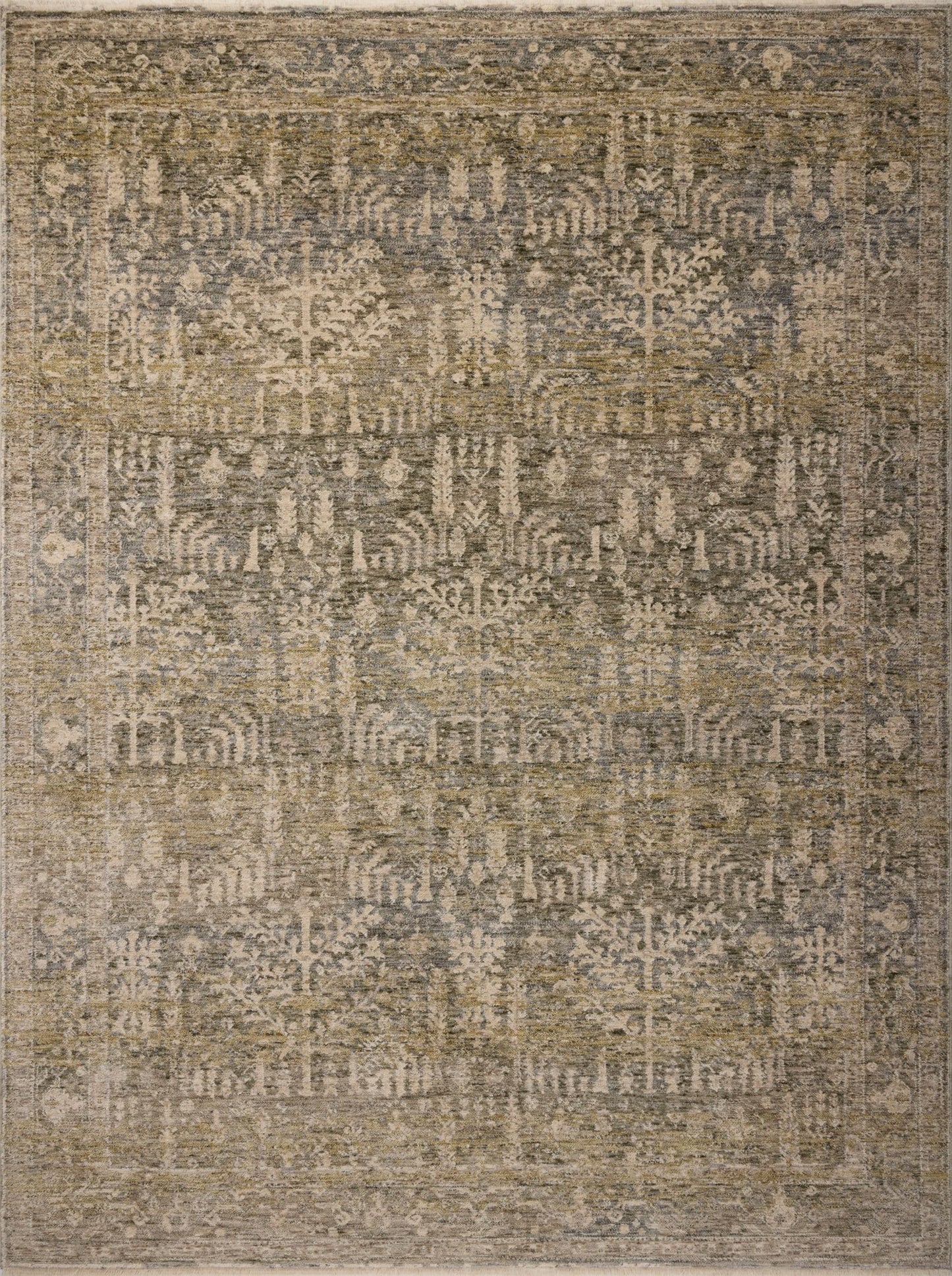 Loloi Magnolia Home by Joanna Gaines Junie Collection JUE-02 Moss/Natural 6'-7" x 9'-10", .38" Pile Height, Area Rug