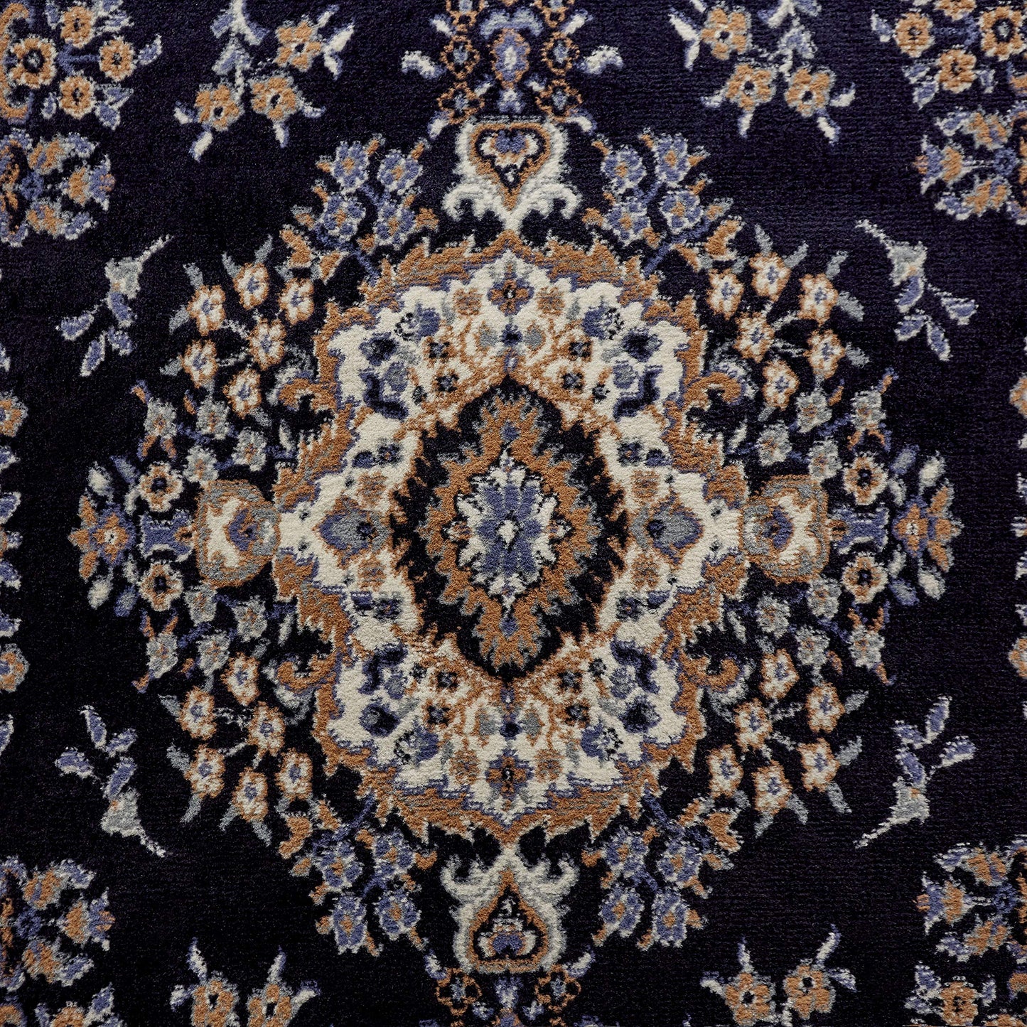 Home Dynamix Premium Sakarya Traditional Medallion Area Rug, Navy Blue/Brown, 5'2"x7'4"