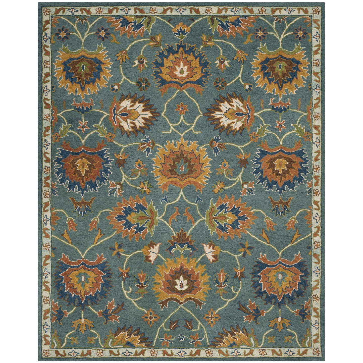 SAFAVIEH Area Rug 8x10 - Heritage Collection - Large - Light Blue, Handmade Wool, Traditional Oriental Design, Ideal for Living Room, Bedroom, Office, Dining Space (HG651A)