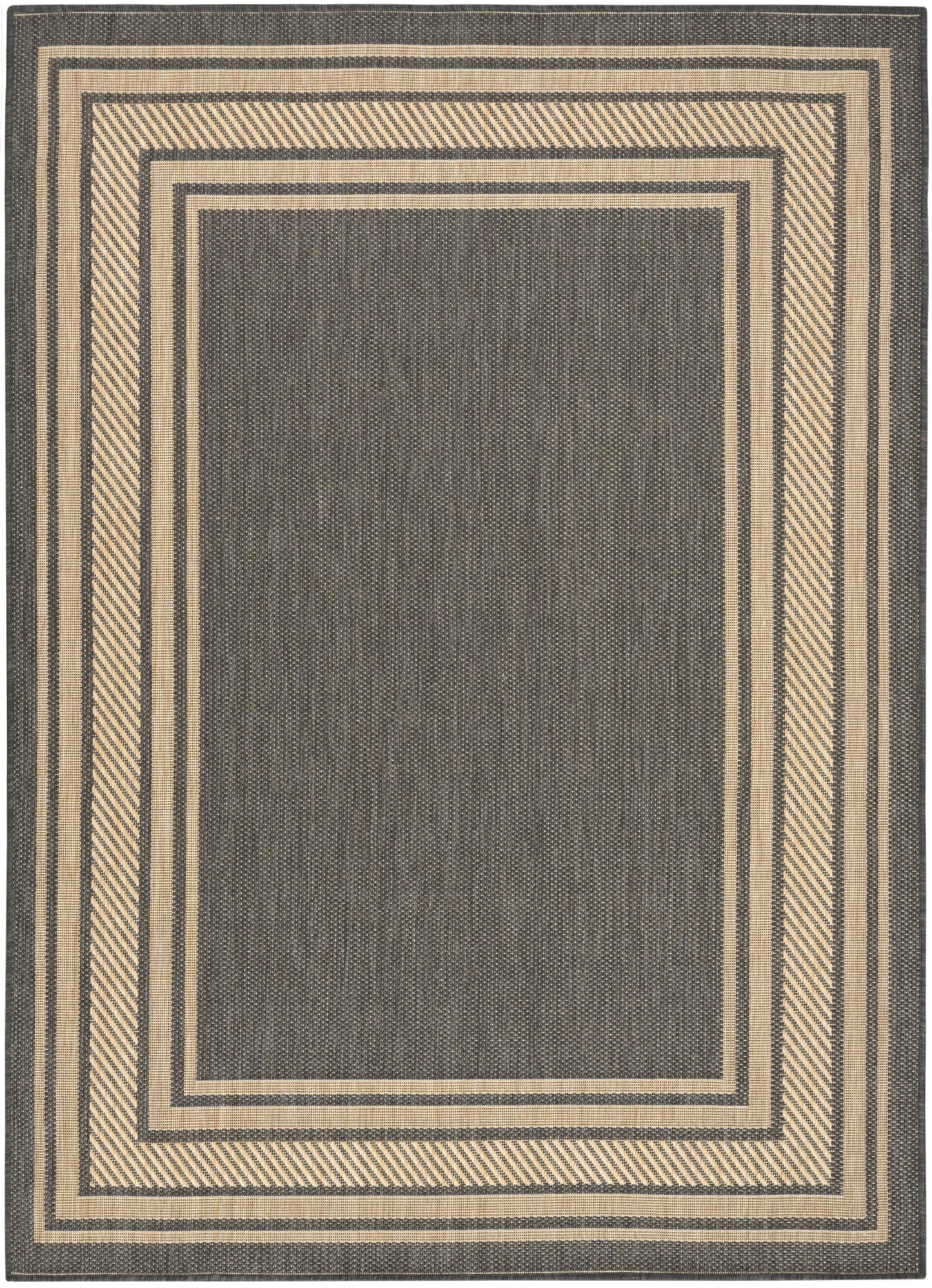 Nourison Home Horizon Indoor/Outdoor Charcoal 4' x 6' Area Rug - Easy Clean, Non Shedding, Bed Room, Living Room, Dining Room, Kitchen (4' x 6')