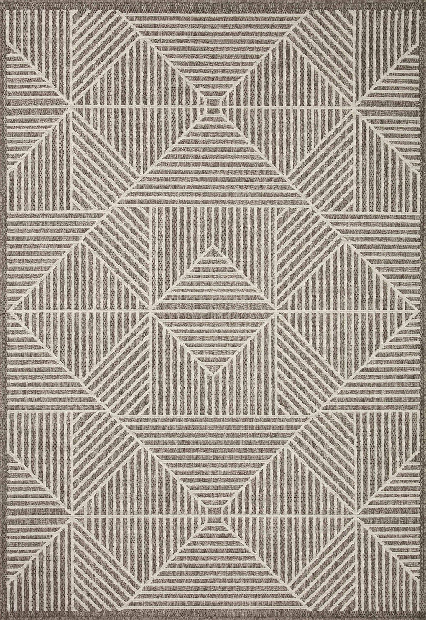 Loloi II Rainier Collection RAI-03 Beige/Ivory, Indoor/Outdoor 7'-10" x 10'-10" Area Rug