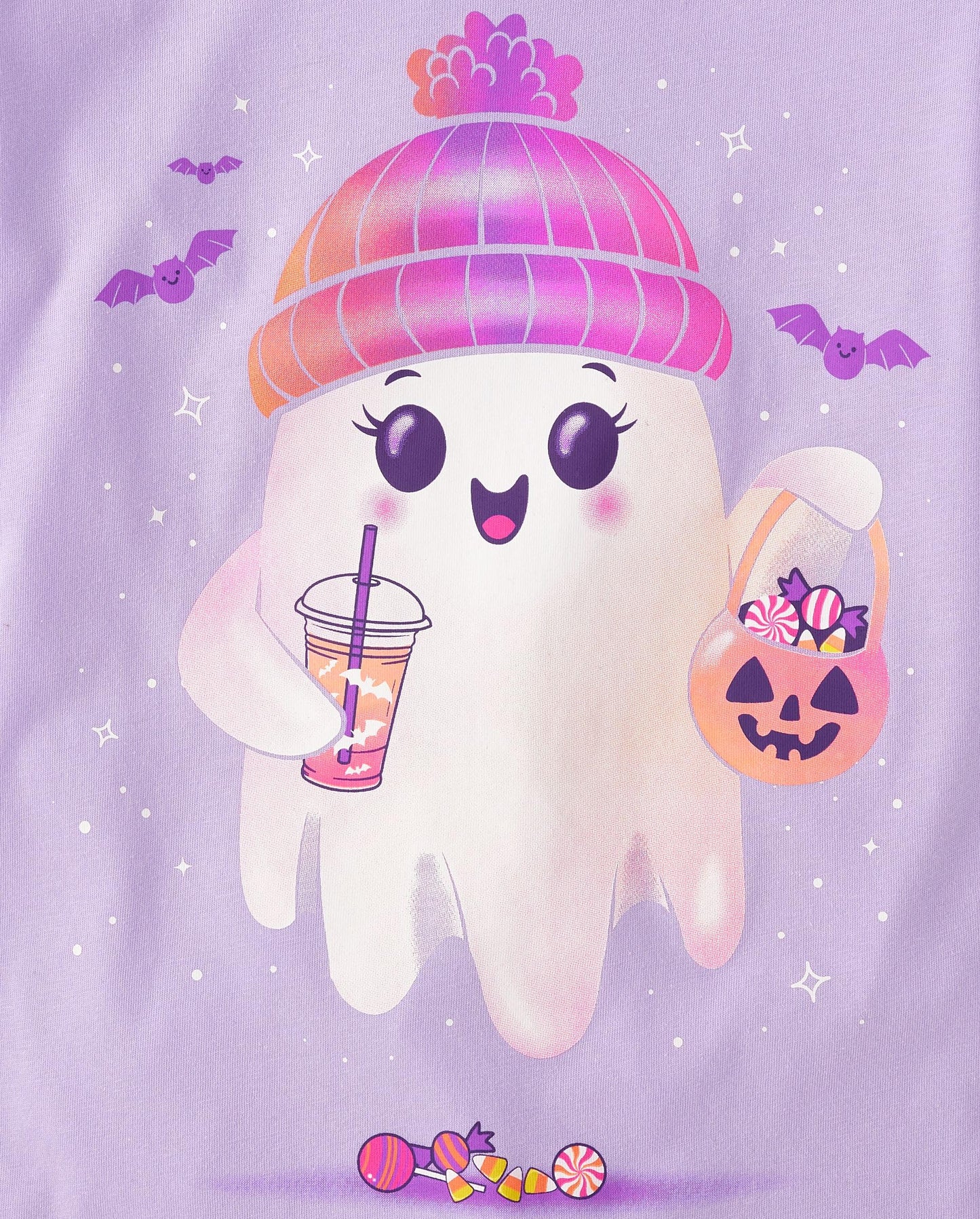 The Children's Place,Female,All Holidays Short Sleeve Graphic T-Shirts,multipacks,Black Cat/Ghost Beanie 2-Pack,X-Small