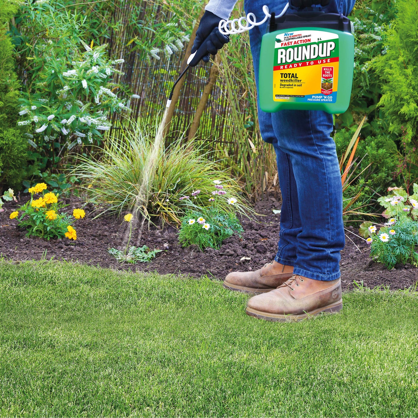 Roundup 119407 Fast Action Weedkiller Pump 'N Go Ready To Use Spray, 5 Litre