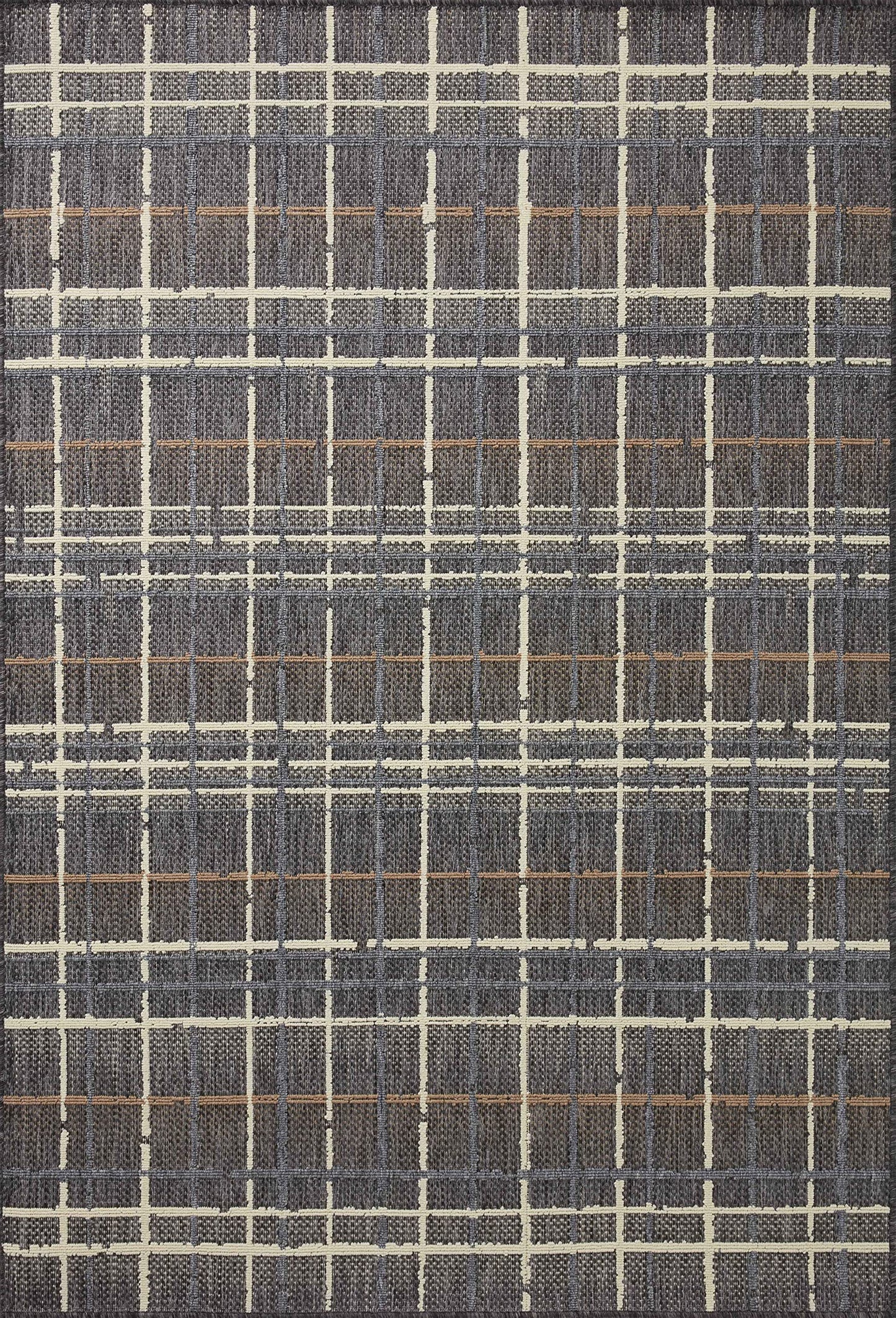 Loloi II Rainier Collection RAI-11 Indoor/Outdoor, Charcoal/Multi 5'-3" x 7'-7" Area Rug