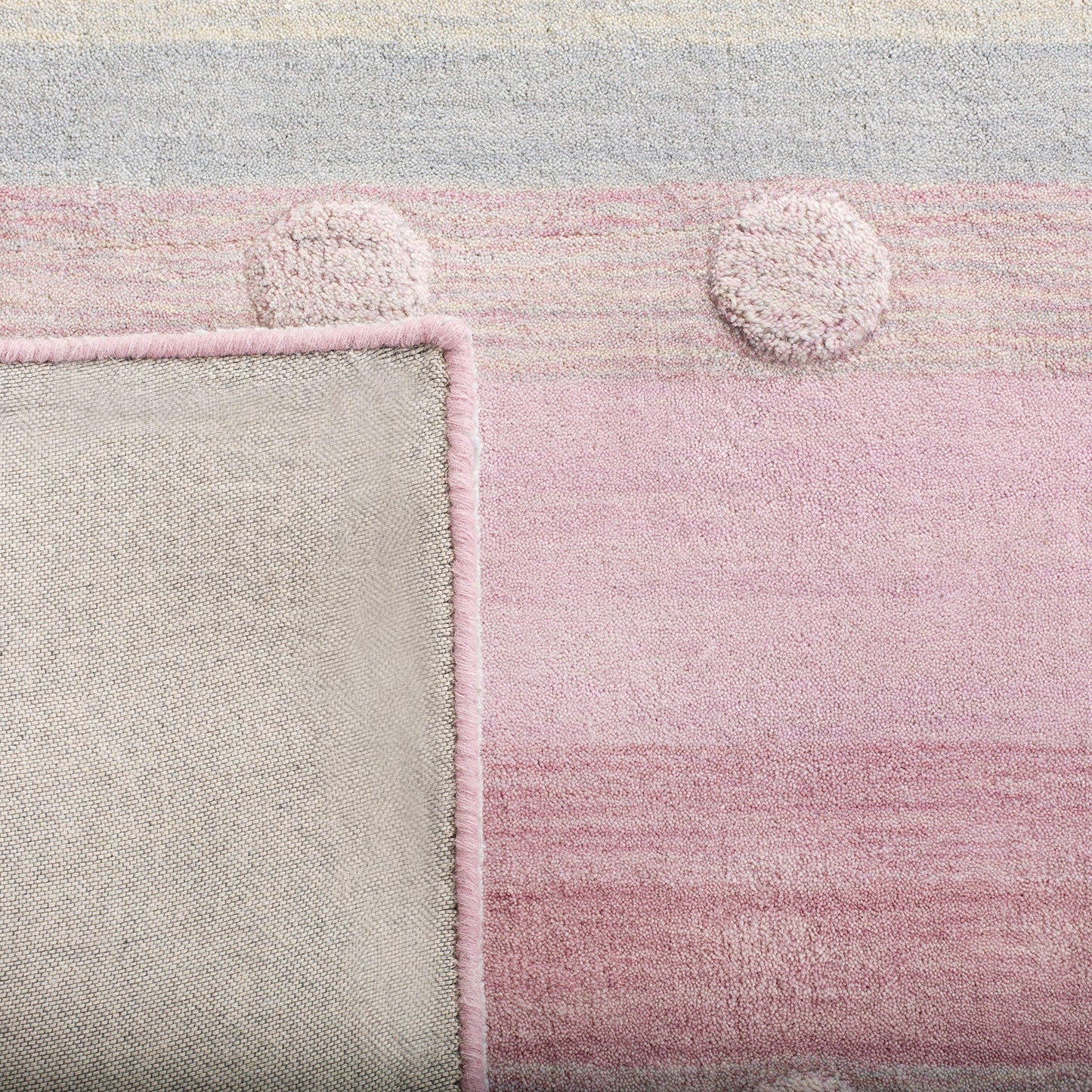 SAFAVIEH Kids Collection Area Rug - 6' x 9', Light Blue & Pink, Handmade Stripe Wool, Ideal for High Traffic Areas in Living Room, Bedroom (SFK801M)