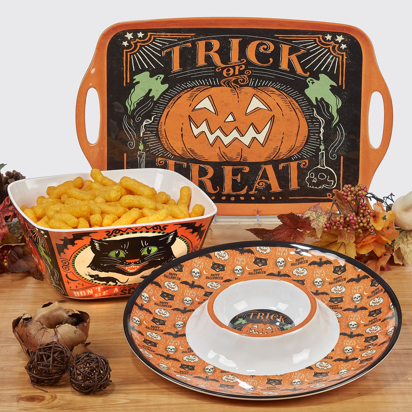Certified International Scaredy Cat Rectangular Platter, 14in x 10in