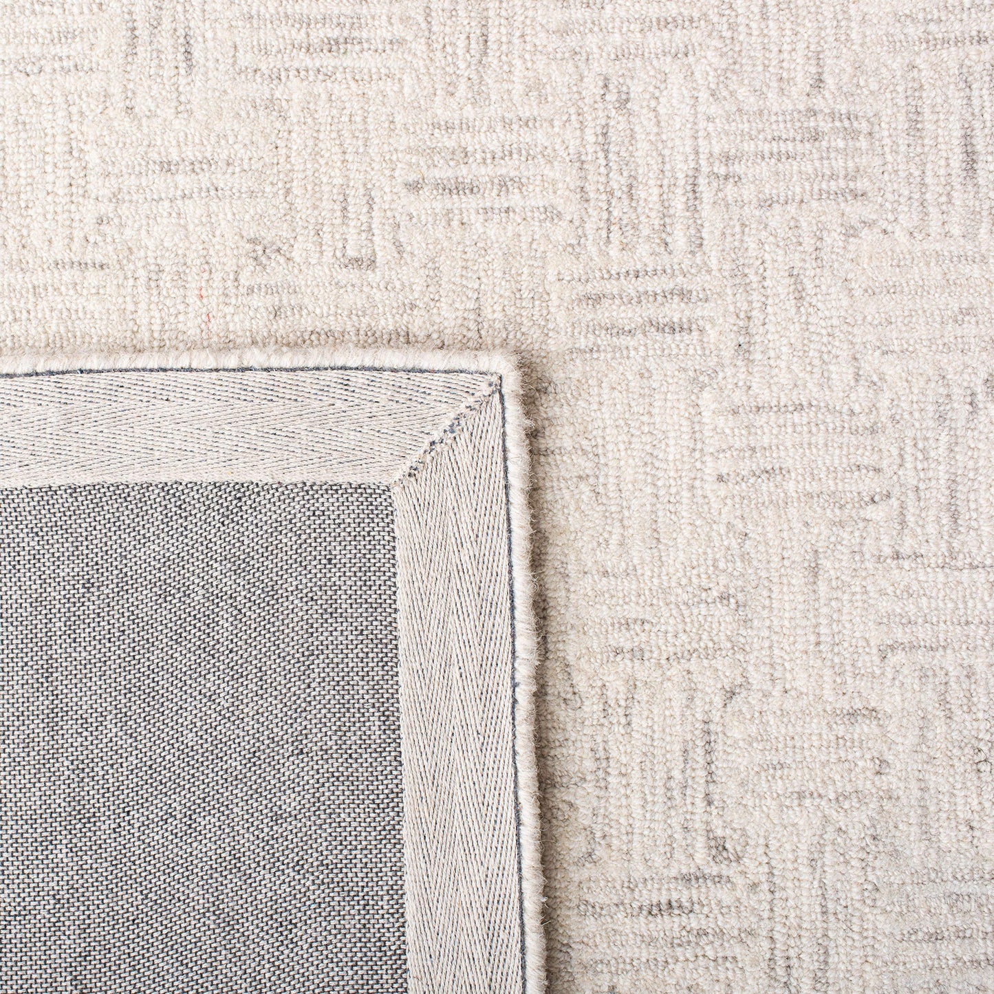 SAFAVIEH Micro-Loop Collection Area Rug - 9' x 12', Light Grey & Ivory, Handmade Wool, Ideal for High Traffic Areas in Living Room, Bedroom (MLP537F), Light Grey/Ivory