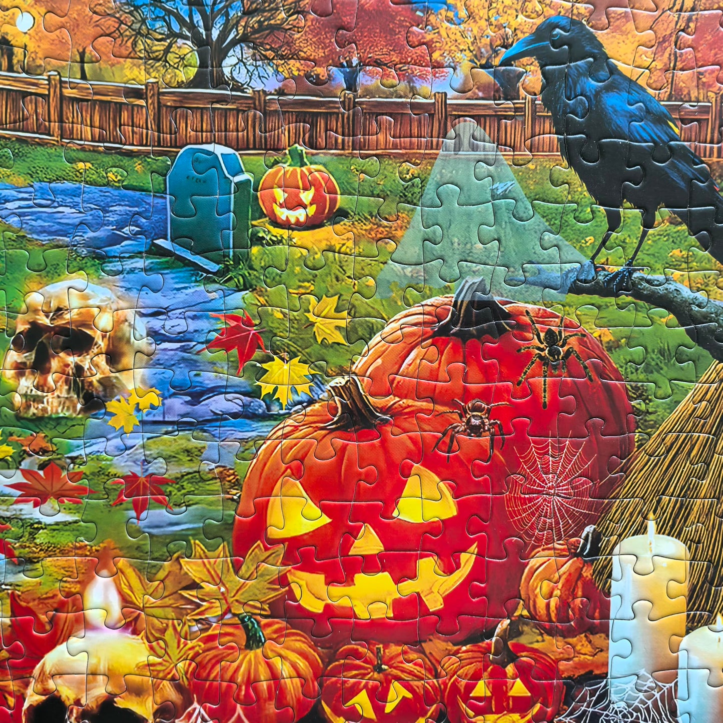 Halloween Puzzles 500 Pieces - Autumn Fall Jigsaw Puzzles for Adults- Light a Jack-o'-Lantern