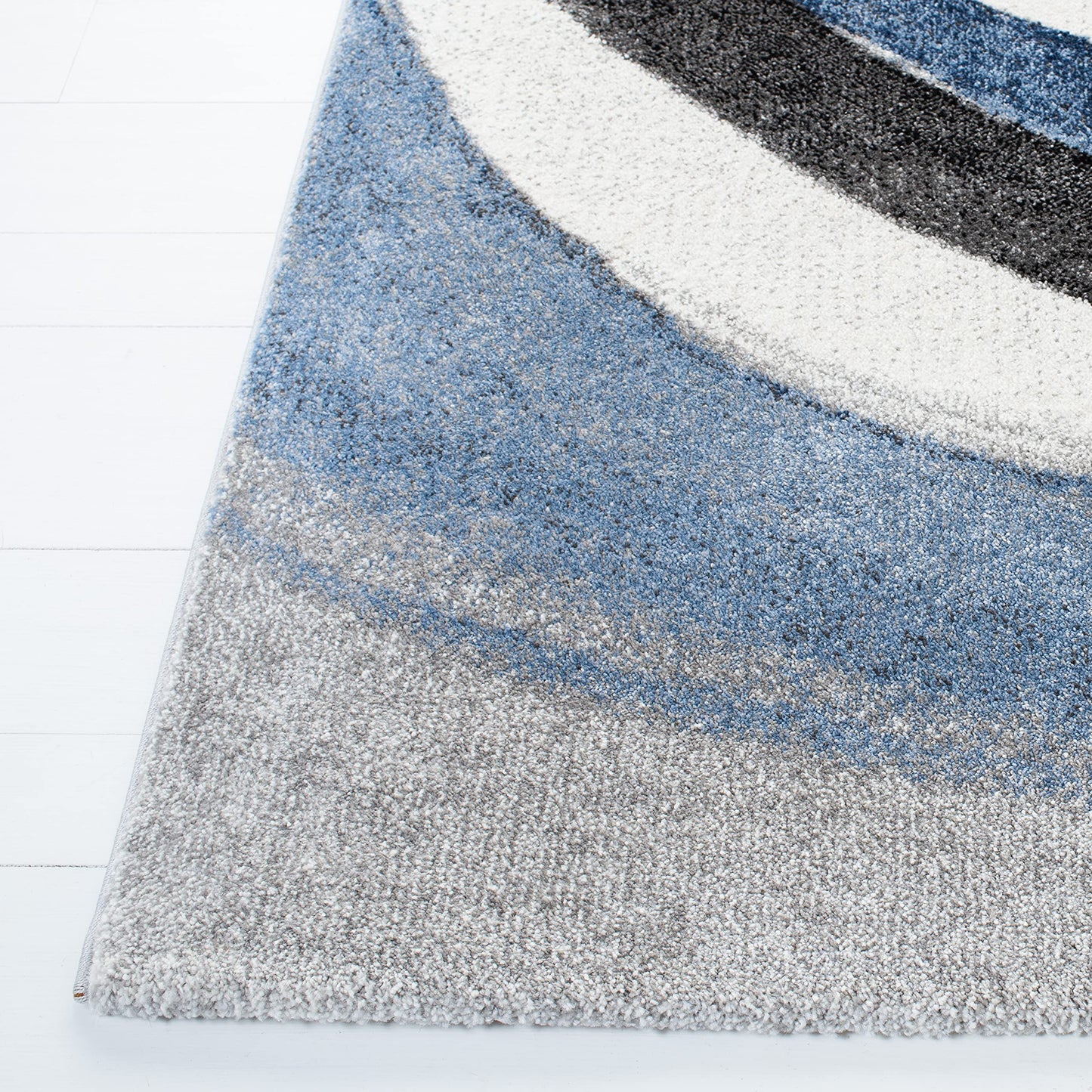 SAFAVIEH Hollywood Collection Area Rug - 4' Square, Grey & Blue, Mid-Century Modern Design, Non-Shedding & Easy Care, Ideal for High Traffic Areas in Living Room, Bedroom (HLW766F)