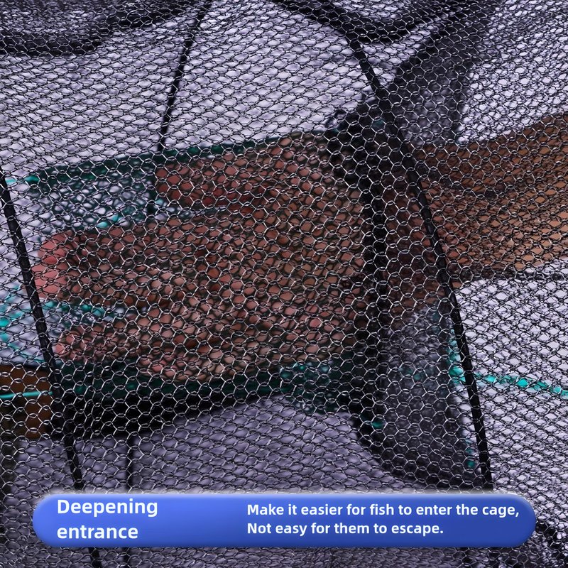 EASY BIG Portable Collapsible Crab Traps, Foldable Crabbing Nets for Lobster, Shrimp, Carp, Crayfish, Galvanized Steel Wire, Polyethylene Mesh
