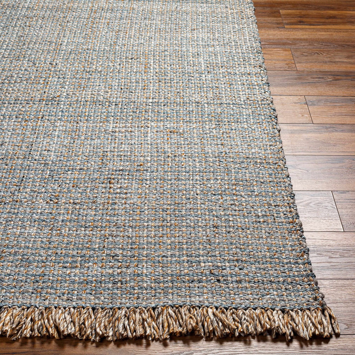 Hauteloom Orinoco Recycled Material Living Room, Bedroom Area Rug - Contemporary - Light Blue, Tan, Medium Gray - 2' x 3'