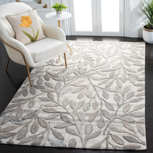 SAFAVIEH South Hampton Collection 5' x 8' Beige SHA302B Handmade Botanical Wool Area Rug