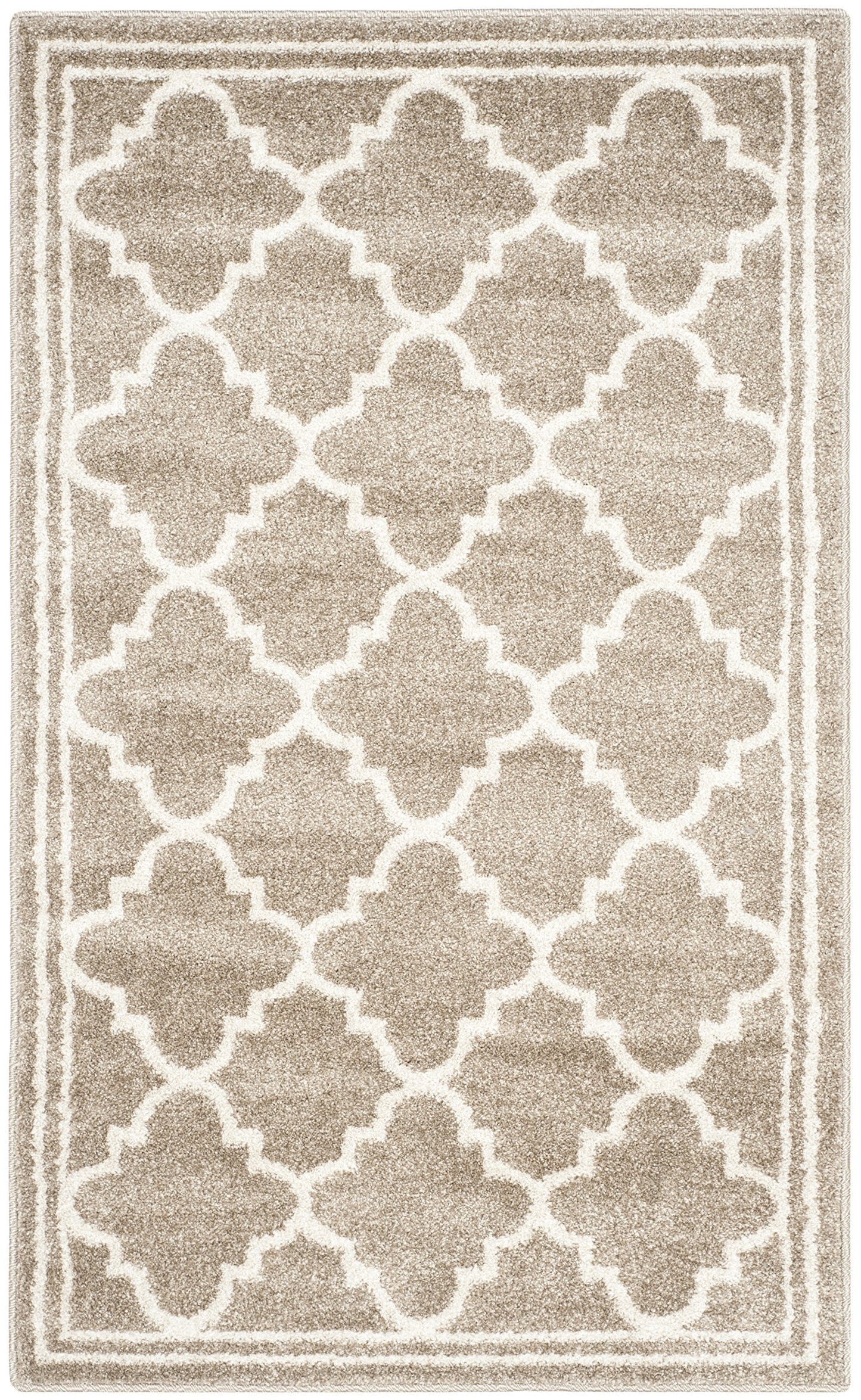 SAFAVIEH Amherst Collection Accent Rug - 3' x 5', Wheat & Beige, Moroccan Trellis Design, Non-Shedding & Easy Care, Ideal for High Traffic Areas in Entryway, Living Room, Bedroom (AMT422S)