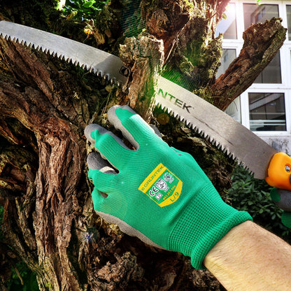 GRÜNTEK 5 Pairs Gardening Work Gloves - Size XL / 10 Gloves Latex coated, for private and commercial use