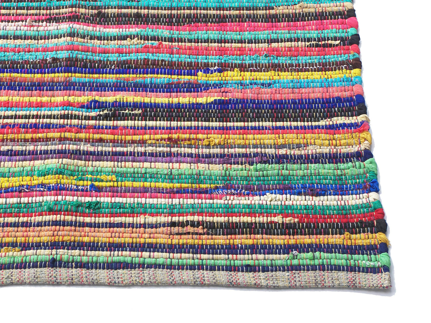 Chardin home - Eco Friendly 100% Recycled Cotton Colorful Chindi Area Rug – 8’x10’, Multi.
