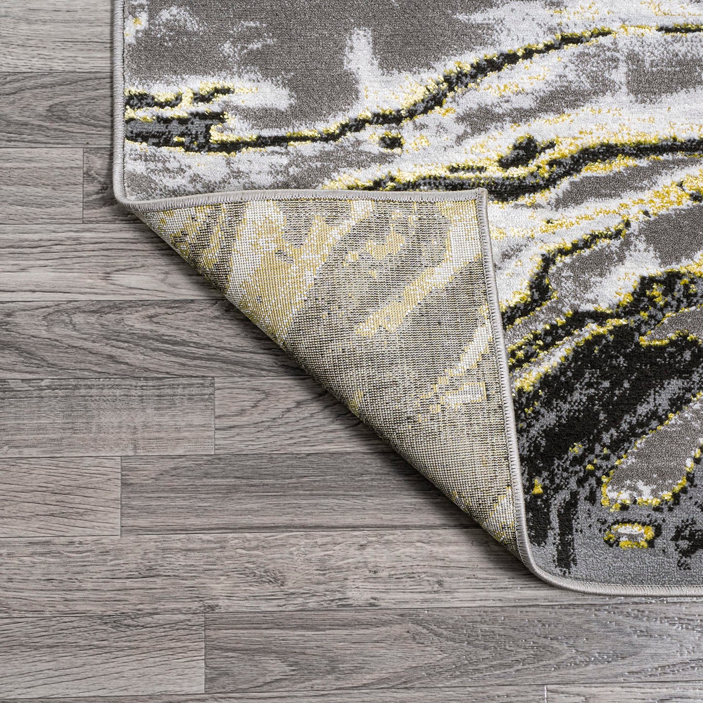 JONATHAN Y Swirl Marbled Black/Yellow Indoor Area Rug 3X5 ft, Abstract for Living Room, Bedroom, Kitchen, Office, Easy-Cleaning, High Traffic, Pet-Friendly, Non-Shedding SOR203D-3