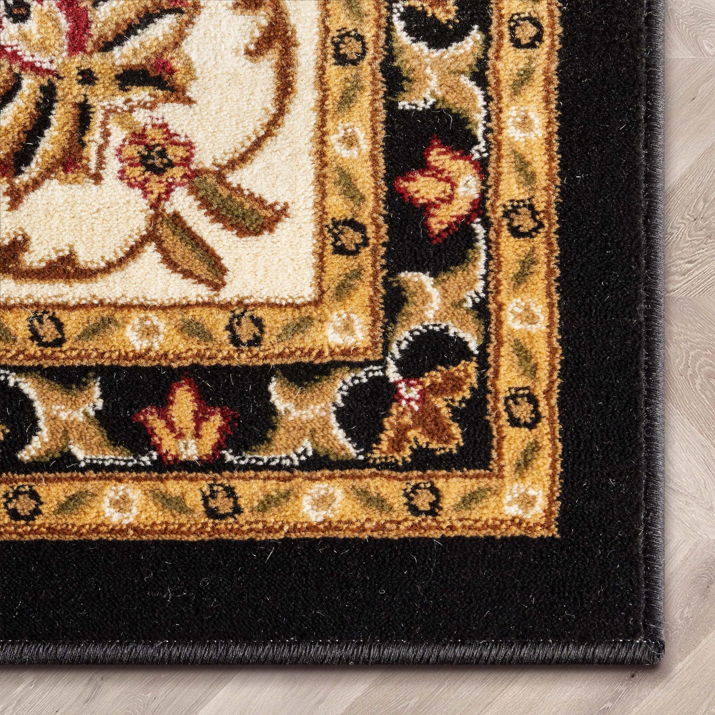 Well Woven Barclay Collection Sarouk Black 5x7 Oval Rug - for Living Room, Bedroom, and Dining Room