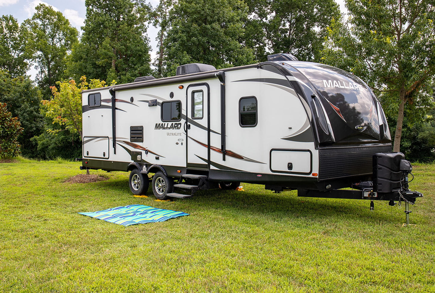 Camco Handy Mat with Strap - Perfect for Picnics, Beaches, RV and Outings - Green/Turquoise - 60" x 78" (42806)