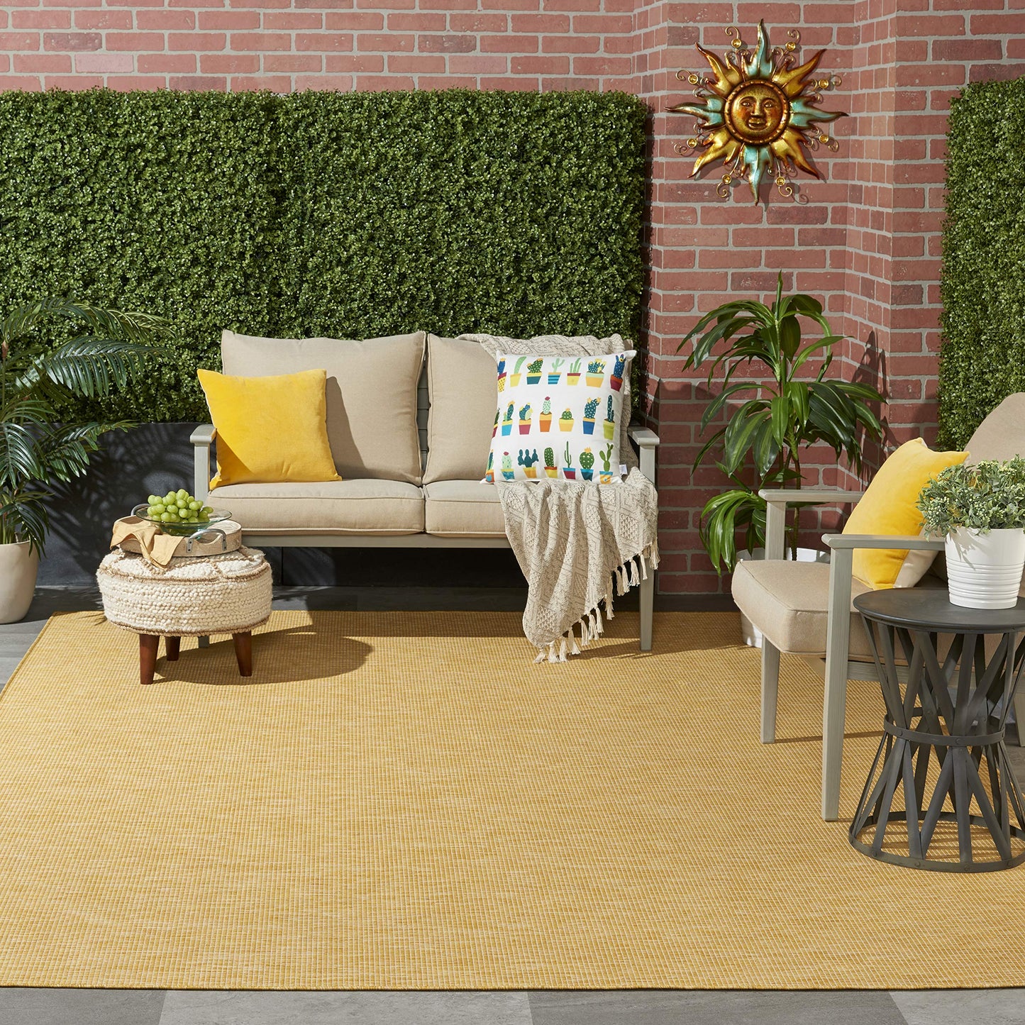 Nourison Home Positano Yellow 8' x 10' Area Rug - Easy Clean, Non Shedding, Bed Room, Living Room, Dining Room, Kitchen (8' x 10')