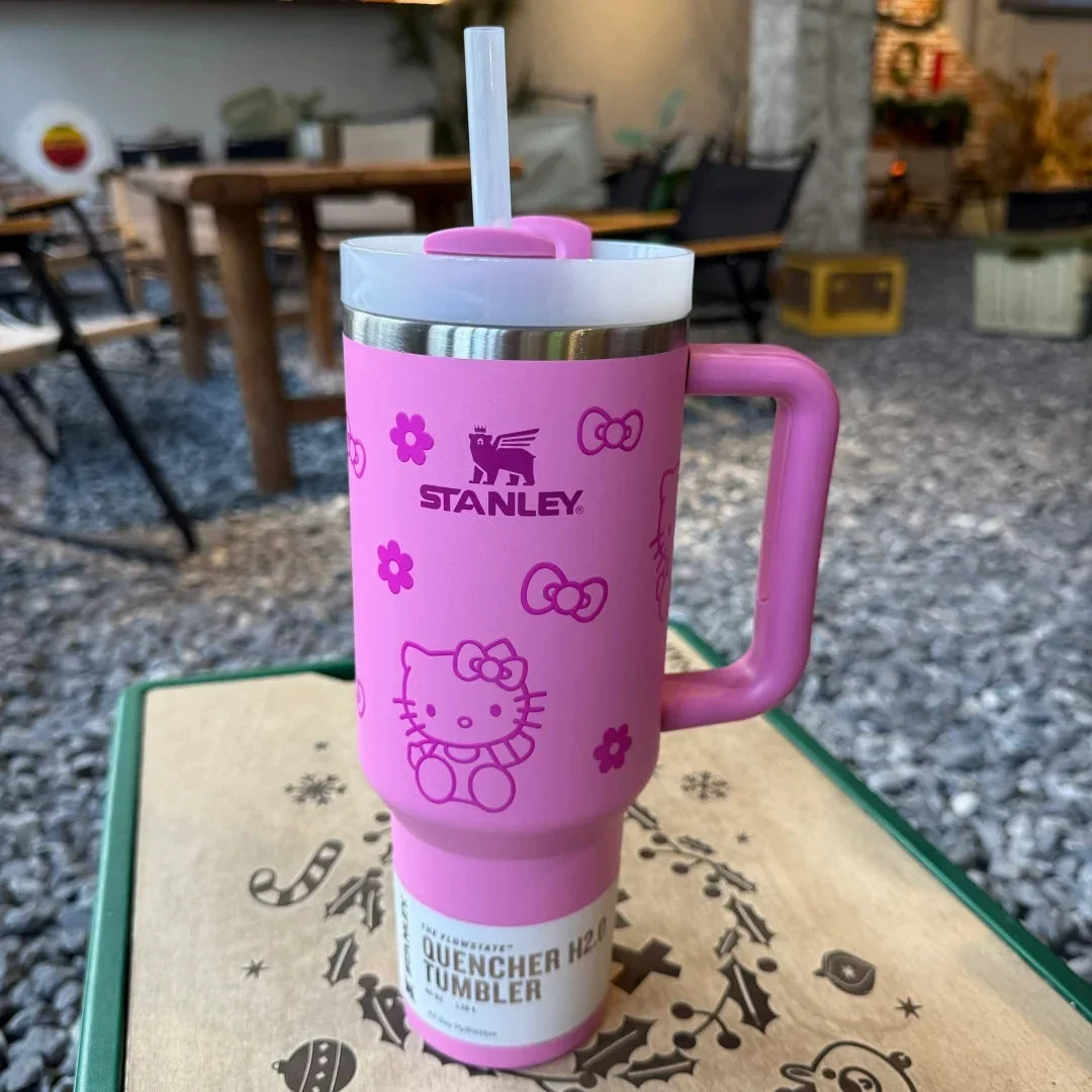 X PINK Stanley Quencher H2.0 Tumbler – 40 oz Travel Cup
