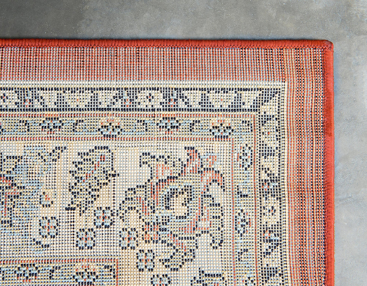Unique Loom Sialk Hill Collection Area Rug - Washington (9' x 12' Rectangle Terracotta/Cream)