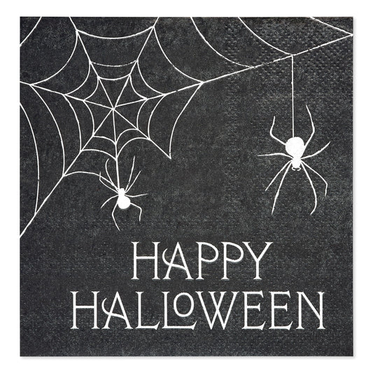 American Greetings 50-Count 5 in. x 5 in. Beverage Napkins, Spiderweb Halloween Party Supplies