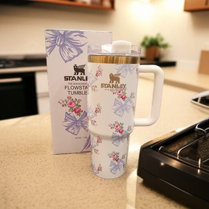 Stanley Love Shack Fancy 40oz Tumbler – Holiday Rosa Beaux Blue