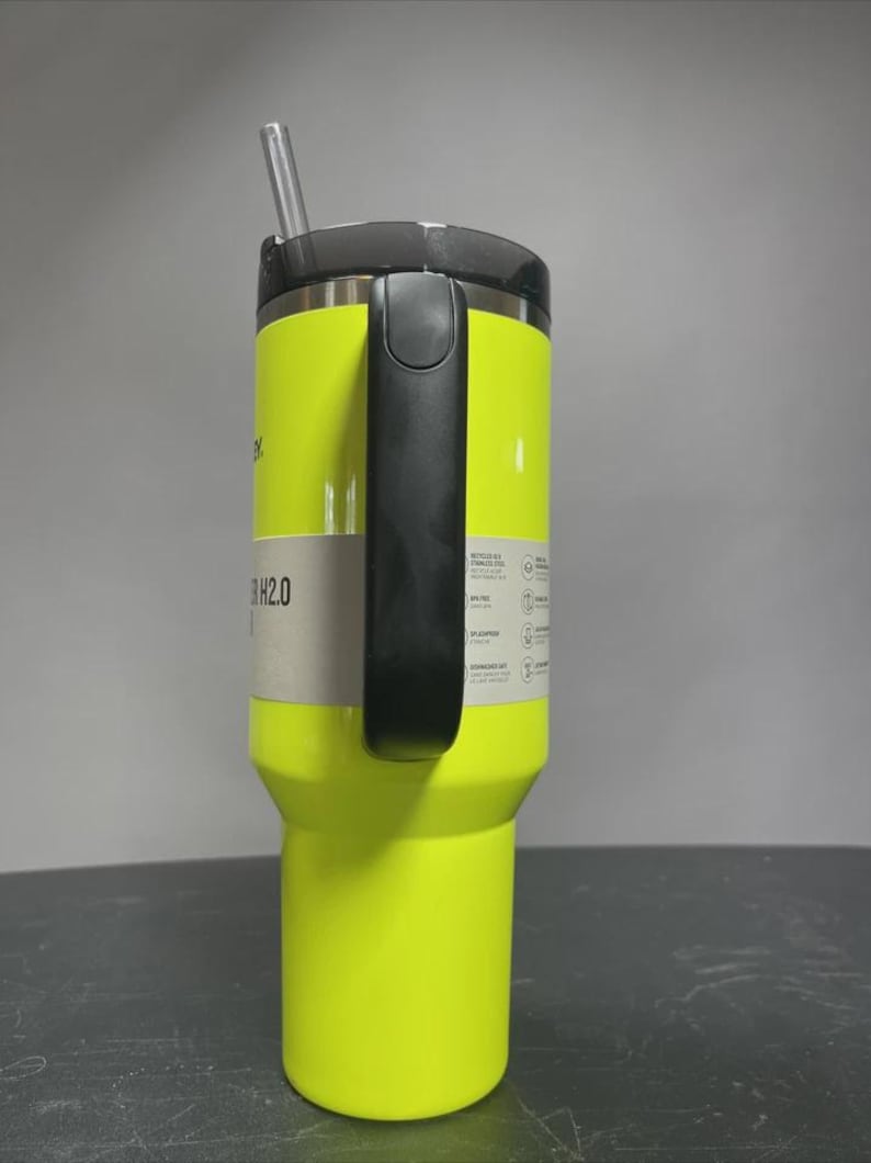 Neon Yellow Stanley Quencher H2.0 40oz Tumbler with Straw | Bright Travel Cup